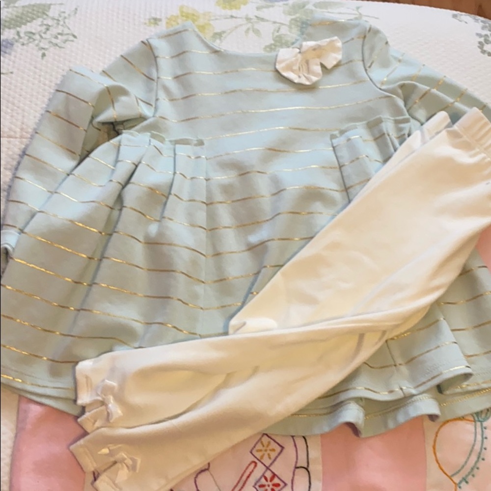 Mint Green and Gold outfit